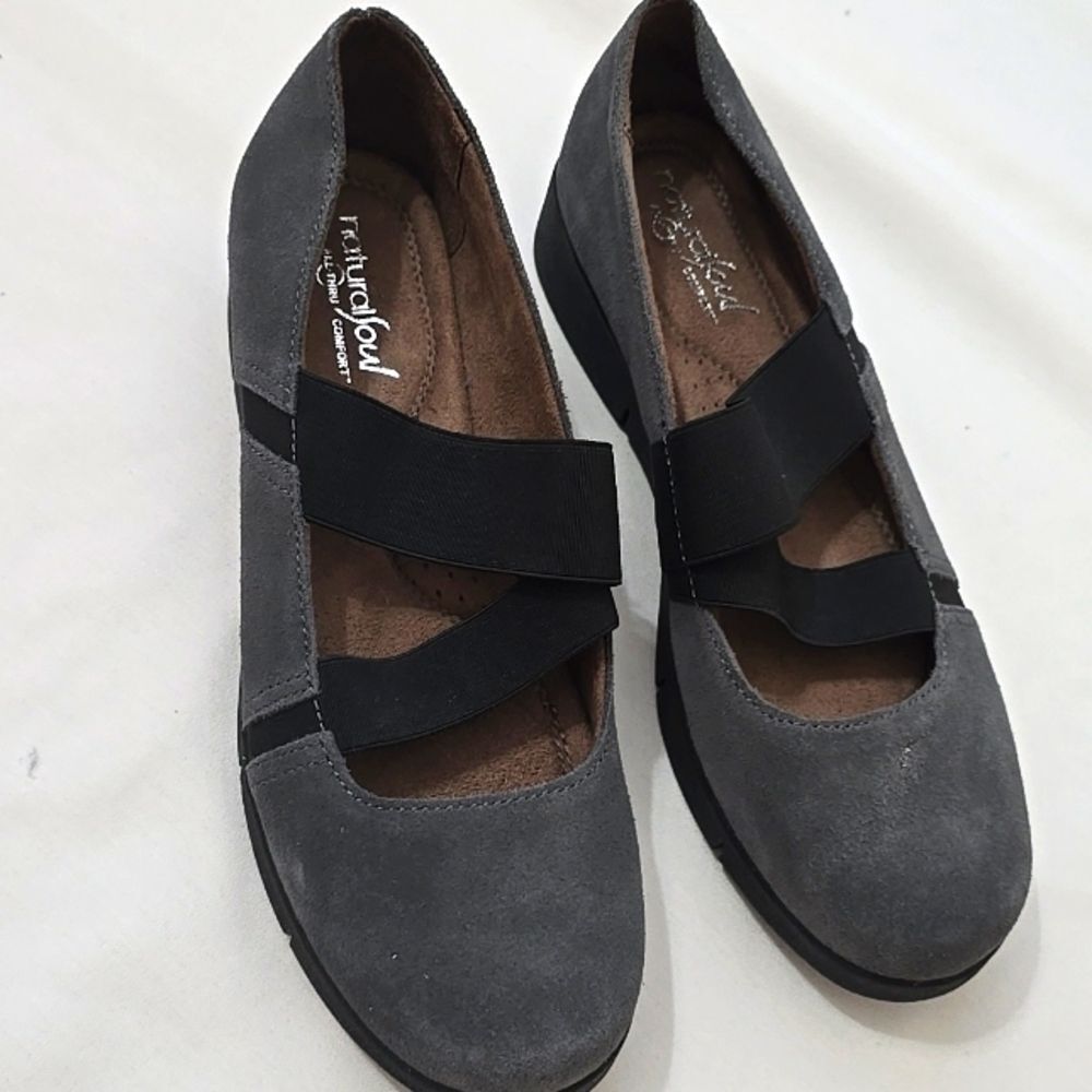 Natural Soul Populate Mary Jane Grey Platform Shoes, Size 7.5